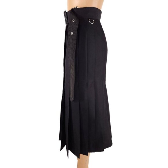 Sacai Cotton Gabardine Pleated Skirt Japan 1 US 6 Black Defect New - Picture 4 of 16